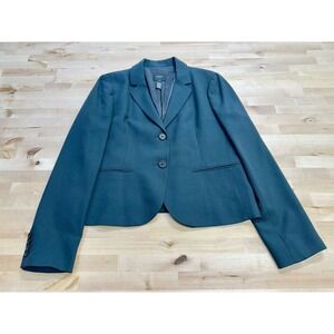 J Crew Blazer Womens Gray 100% Wool 2 Button Long Sleeve Lined Size 12